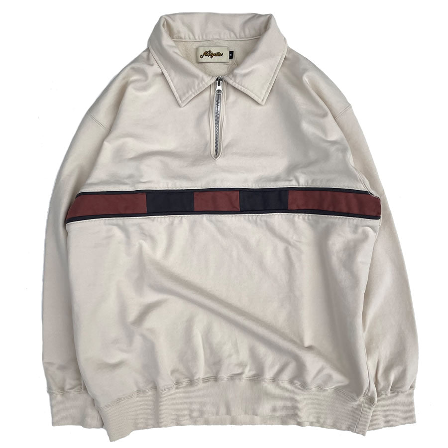 NASNGWAM (ナスングワム) / ハーフジップスウェット / INLAY HALF ZIP SWEAT - NATURAL / C0517901