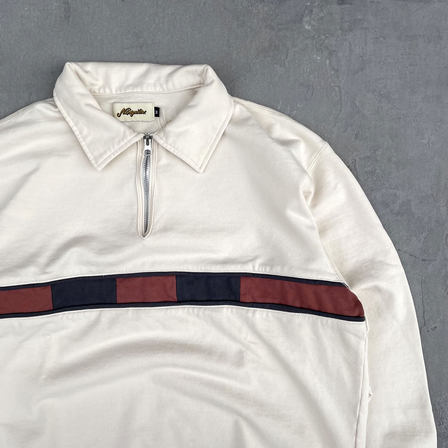NASNGWAM (ナスングワム) / ハーフジップスウェット / INLAY HALF ZIP SWEAT - NATURAL / C0517901