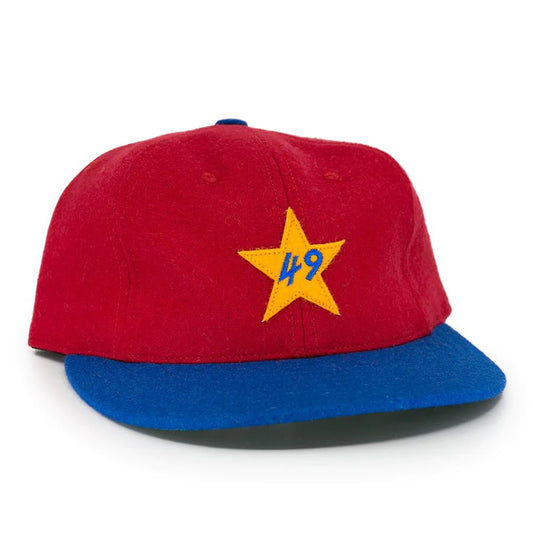 EBBETS FIELD FLANNELS(エベッツ) / 帽子 ベースボールキャップ ウール USA製 / ALASKA GOLDPANNERS 1964 - RED x BLUE / メンズ