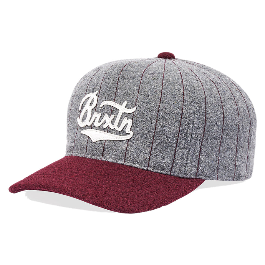 BRIXTON (ブリクストン) / ベースボールキャップ 帽子 / BURT MP CAP - LIGHT HEATHER GREY x BURGUNDY / 11340 - LHGBU / メンズ 23SS