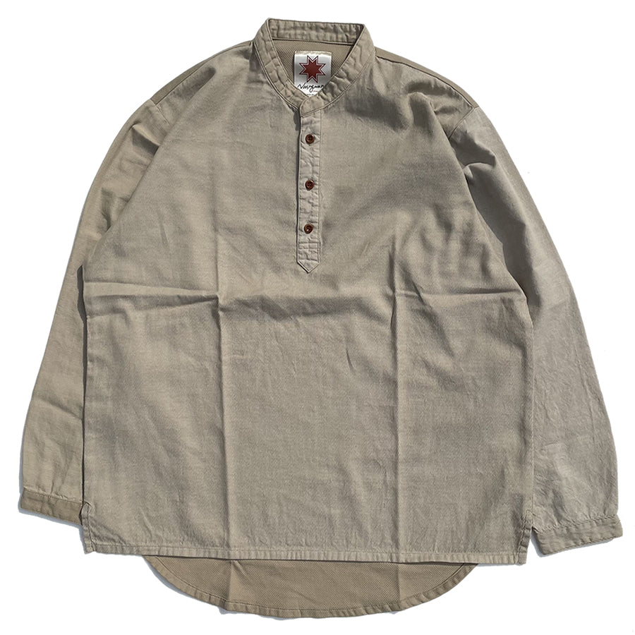 NASNGWAM (ナスングワム) / デッドストック バンドカラー アトリエシャツ  / ATELIER SHIRT - BEIGE / J0506101