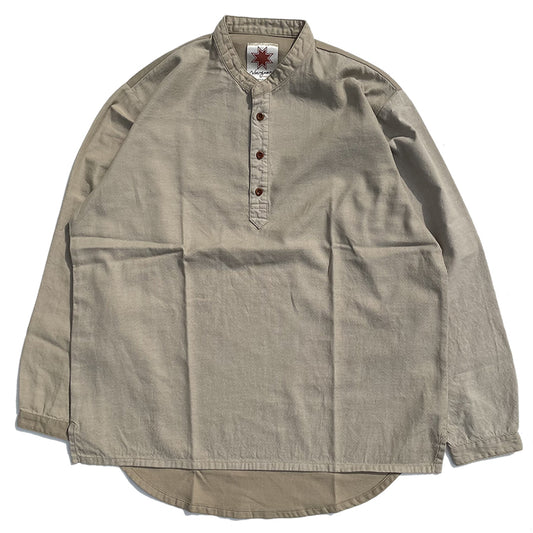 NASNGWAM (ナスングワム) / デッドストック バンドカラー アトリエシャツ  / ATELIER SHIRT - BEIGE / J0506101