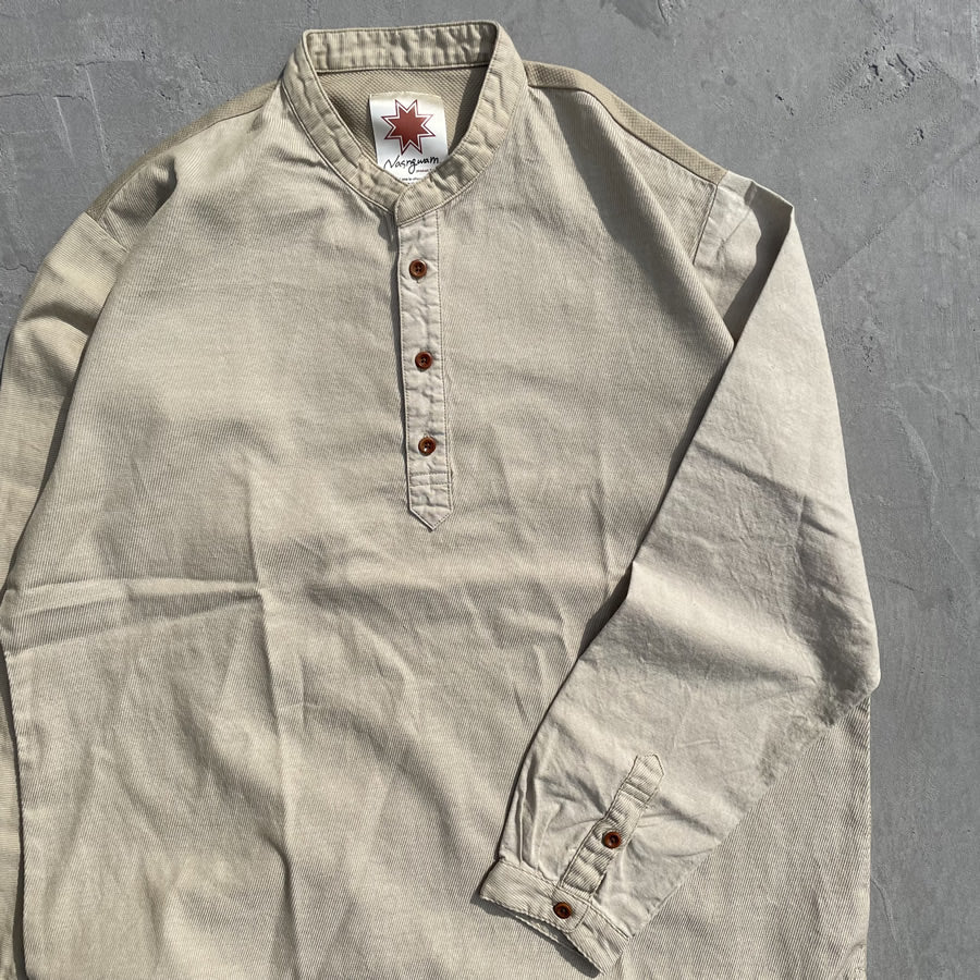 NASNGWAM (ナスングワム) / デッドストック バンドカラー アトリエシャツ  / ATELIER SHIRT - BEIGE / J0506101