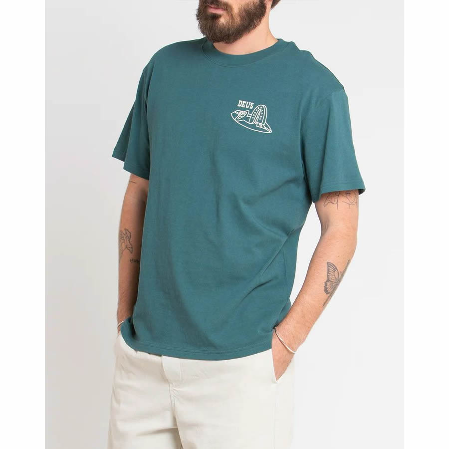 DEUS EX MACHINA ( デウスエクスマキナ ) / 半袖 Tシャツ / LAYBACK TEE - JASPER GREEN / DMP231785A / メンズ