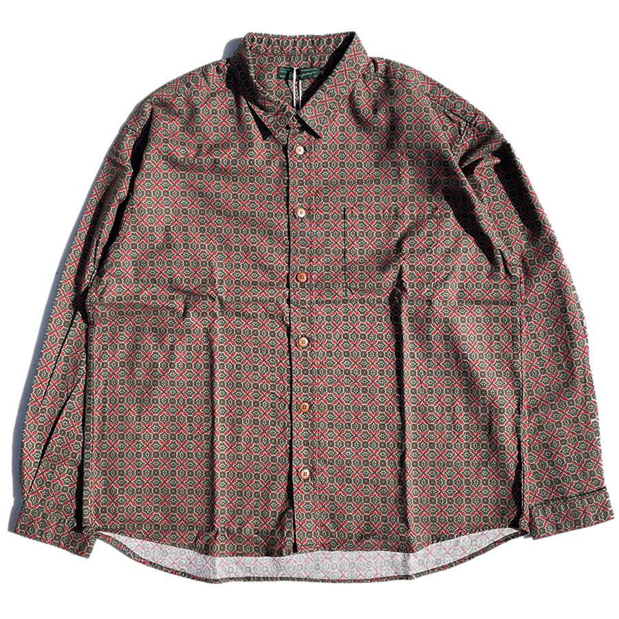 NASNGWAM (ナスングワム) / デッドストック生地 シャツ / REGISTAN SHIRTS - RED / S0511103 / メンズ 日本製