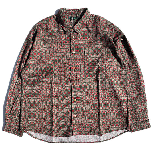 NASNGWAM (ナスングワム) / デッドストック生地 シャツ / REGISTAN SHIRTS - RED / S0511103 / メンズ 日本製