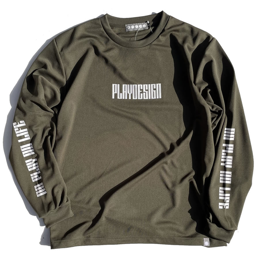 PLAY DESIGN  プレイデザイン / P01 / 長袖ドライTシャツ ロンT / NPNL MESH LS TEE - KHAKI / 23SS0NMLT / メンズ