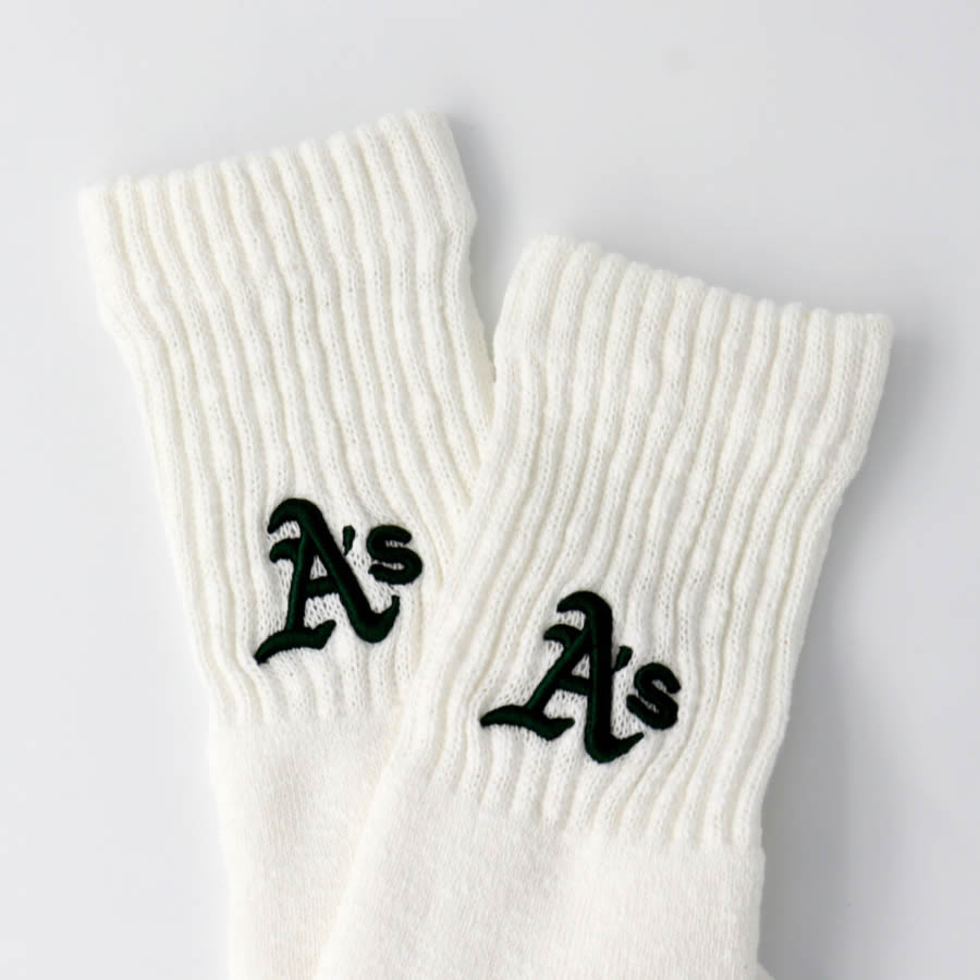 ROSTER SOX(ロスターソックス) x MLB / 靴下 クルーソックス / 3D MLB SOCKS - WHITE / MLB-128-AS / メンズ