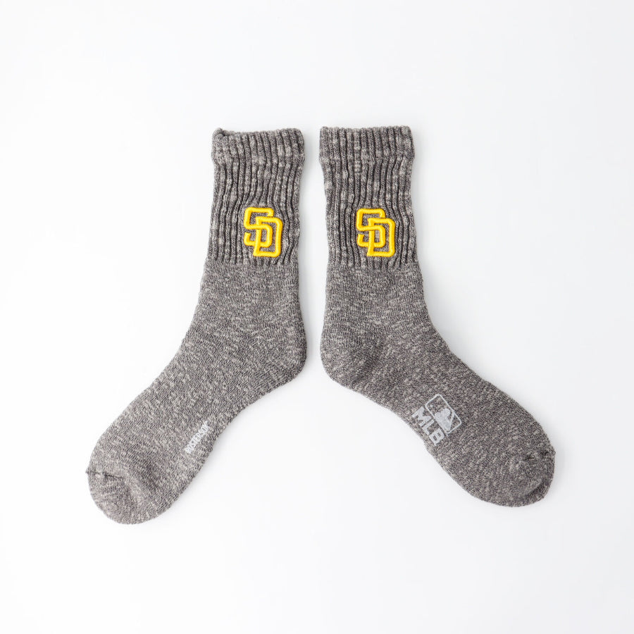 ROSTER SOX(ロスターソックス) x MLB / 靴下 クルーソックス / 3D MLB SOCKS - GRAY / MLB-128-SD / メンズ