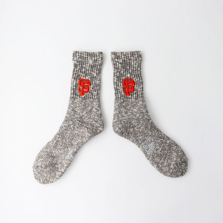 ROSTER SOX(ロスターソックス) x MLB / 靴下 クルーソックス / 3D MLB SOCKS - BLACK / MLB-128-SF / メンズ