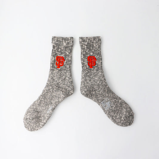 ROSTER SOX(ロスターソックス) x MLB / 靴下 クルーソックス / 3D MLB SOCKS - BLACK / MLB-128-SF / メンズ