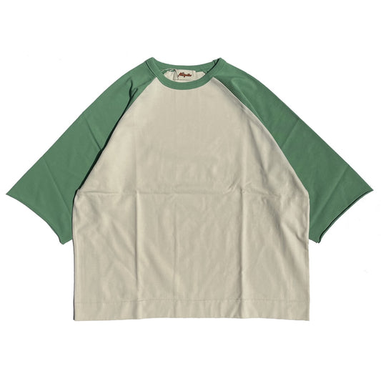 NASNGWAM (ナスングワム) / 半袖 厚手ラグランTシャツ / YEARS CUTSEW TEE - GREEN / C314906 メンズ 日本製