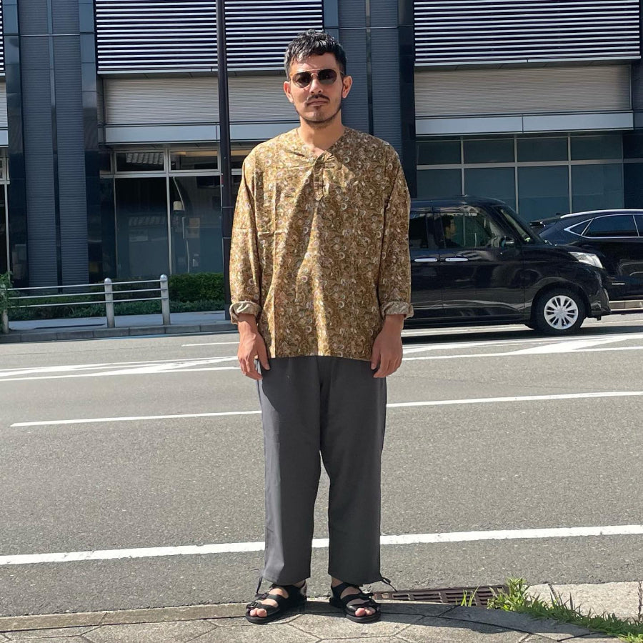 NASNGWAM (ナスングワム) / ノーカラーシャツ  / VAGRANT SHIRTS - YELLOW / S2305102 日本製
