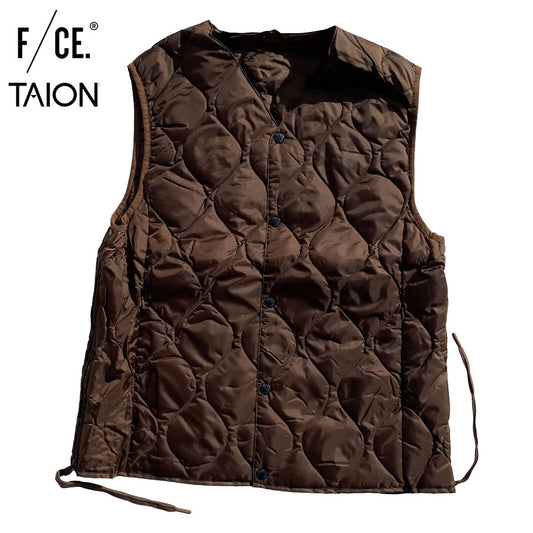 TAION BY F/CE. PACKABLE DOWN VEST - BROWN/ FSP09232U0002 / タイオン バイ エフシーイー パッカブルインナーダウンベスト