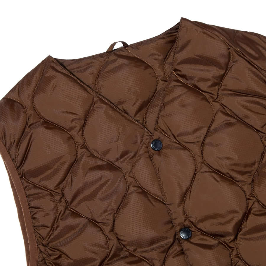 TAION BY F/CE. PACKABLE DOWN VEST - BROWN/ FSP09232U0002 / タイオン バイ エフシーイー パッカブルインナーダウンベスト