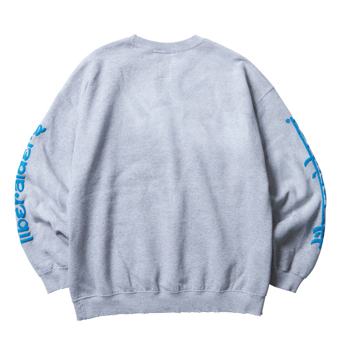 LIBERAIDERS(リベレイダース) / スウェットクルーネック トレーナー / LR SLEEVE LOGO VINTAGE CREWNECK - GRAY / 753192303 / メンズ