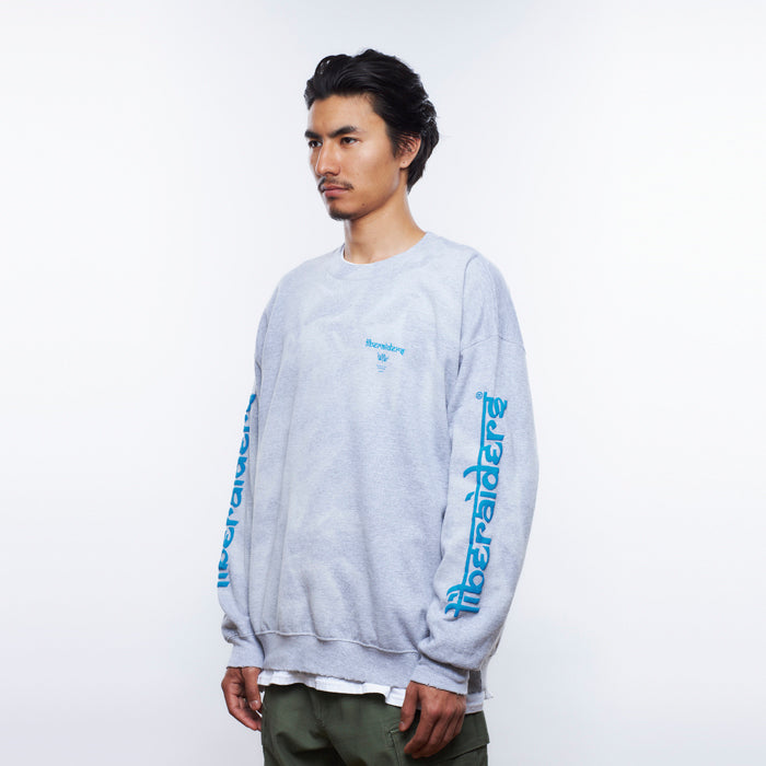 LIBERAIDERS(リベレイダース) / スウェットクルーネック トレーナー / LR SLEEVE LOGO VINTAGE CREWNECK - GRAY / 753192303 / メンズ