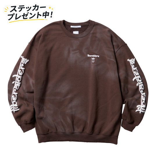 LIBERAIDERS(リベレイダース) / スウェットクルーネック トレーナー / LR SLEEVE LOGO VINTAGE CREWNECK - BROWN / 753192303 / メンズ