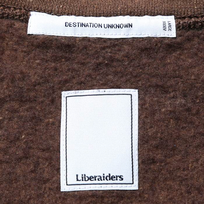 LIBERAIDERS(リベレイダース) / スウェットクルーネック トレーナー / LR SLEEVE LOGO VINTAGE CREWNECK - BROWN / 753192303 / メンズ