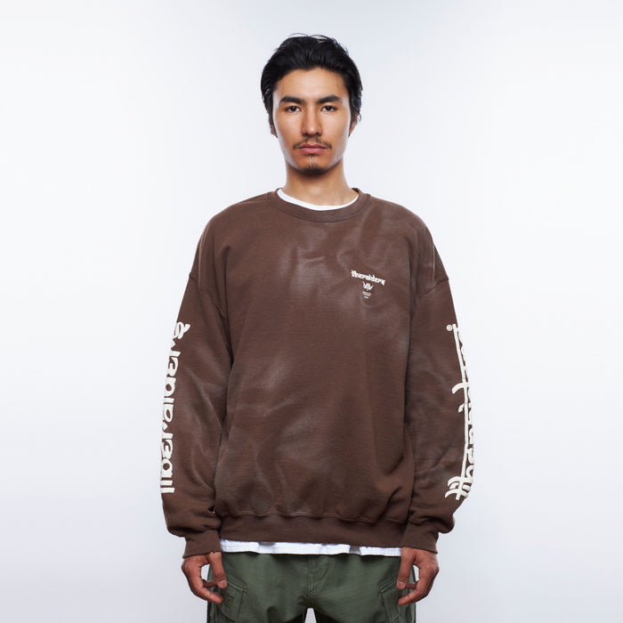 LIBERAIDERS(リベレイダース) / スウェットクルーネック トレーナー / LR SLEEVE LOGO VINTAGE CREWNECK - BROWN / 753192303 / メンズ