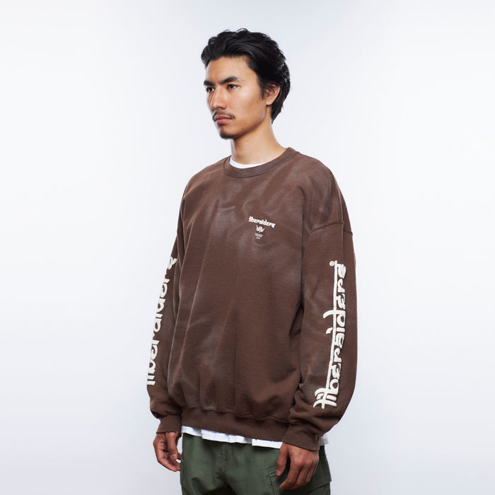 LIBERAIDERS(リベレイダース) / スウェットクルーネック トレーナー / LR SLEEVE LOGO VINTAGE CREWNECK - BROWN / 753192303 / メンズ