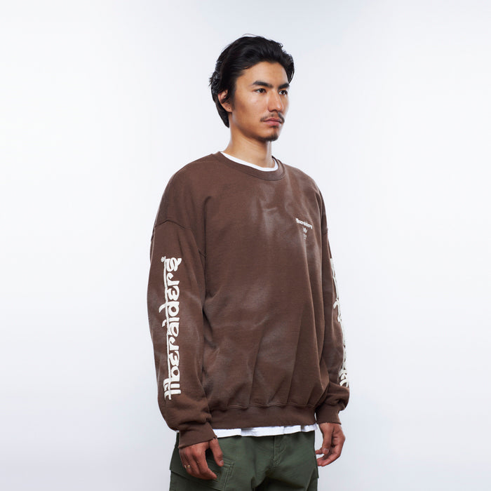 LIBERAIDERS(リベレイダース) / スウェットクルーネック トレーナー / LR SLEEVE LOGO VINTAGE CREWNECK - BROWN / 753192303 / メンズ
