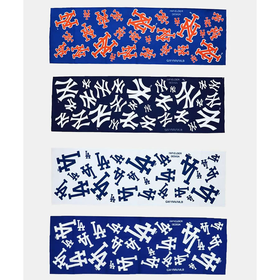 INFIELDER DESIGN x MLB /  木綿 手ぬぐい 日本製 / MLB LOGO STALL - LA DOGERS - WHITE / MLB-165-LAD  ドジャース