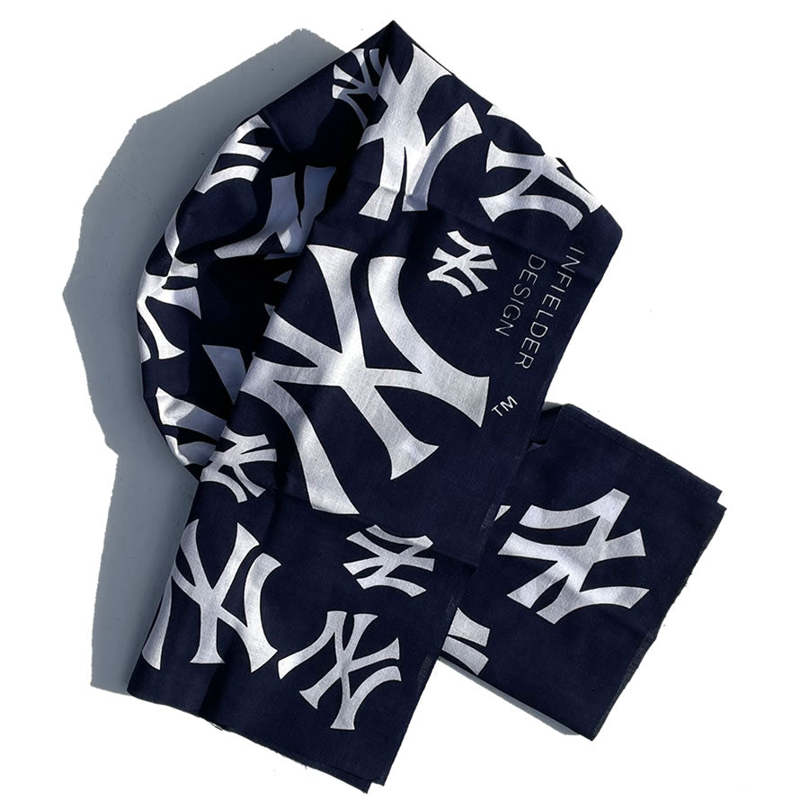 INFIELDER DESIGN x MLB /  木綿 手ぬぐい 日本製 / MLB LOGO STALL - NY YANKEES - NAVY / MLB-165-NYY