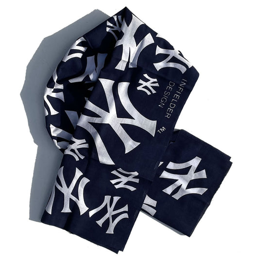 INFIELDER DESIGN x MLB /  木綿 手ぬぐい 日本製 / MLB LOGO STALL - NY YANKEES - NAVY / MLB-165-NYY