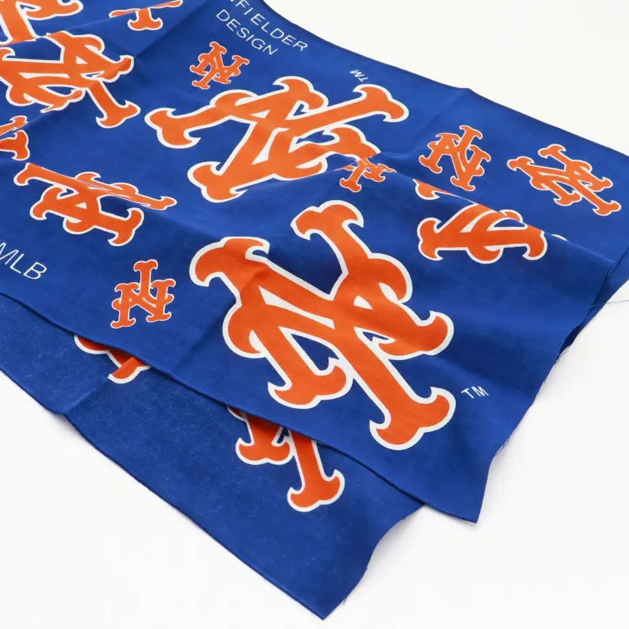 INFIELDER DESIGN x MLB /  木綿 手ぬぐい 日本製 / MLB LOGO STALL - NY METS - BLUE / MLB-165-NYM