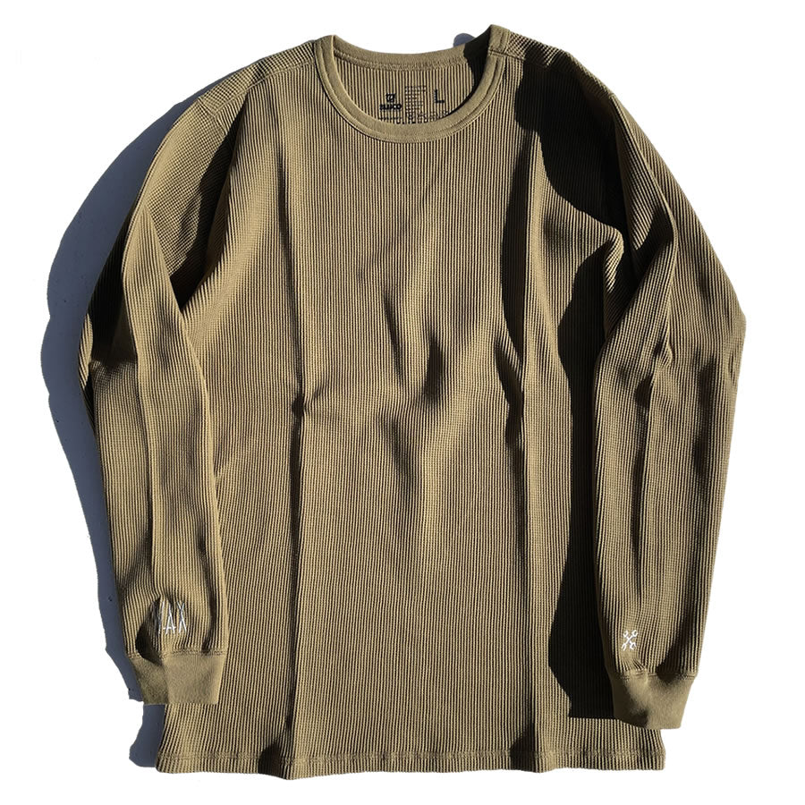 WAX(ワックス) / ロンT  厚手 長袖Tシャツ / BLUCO x WAX THERMAL - KHAKI / WXB-004 / メンズ THM