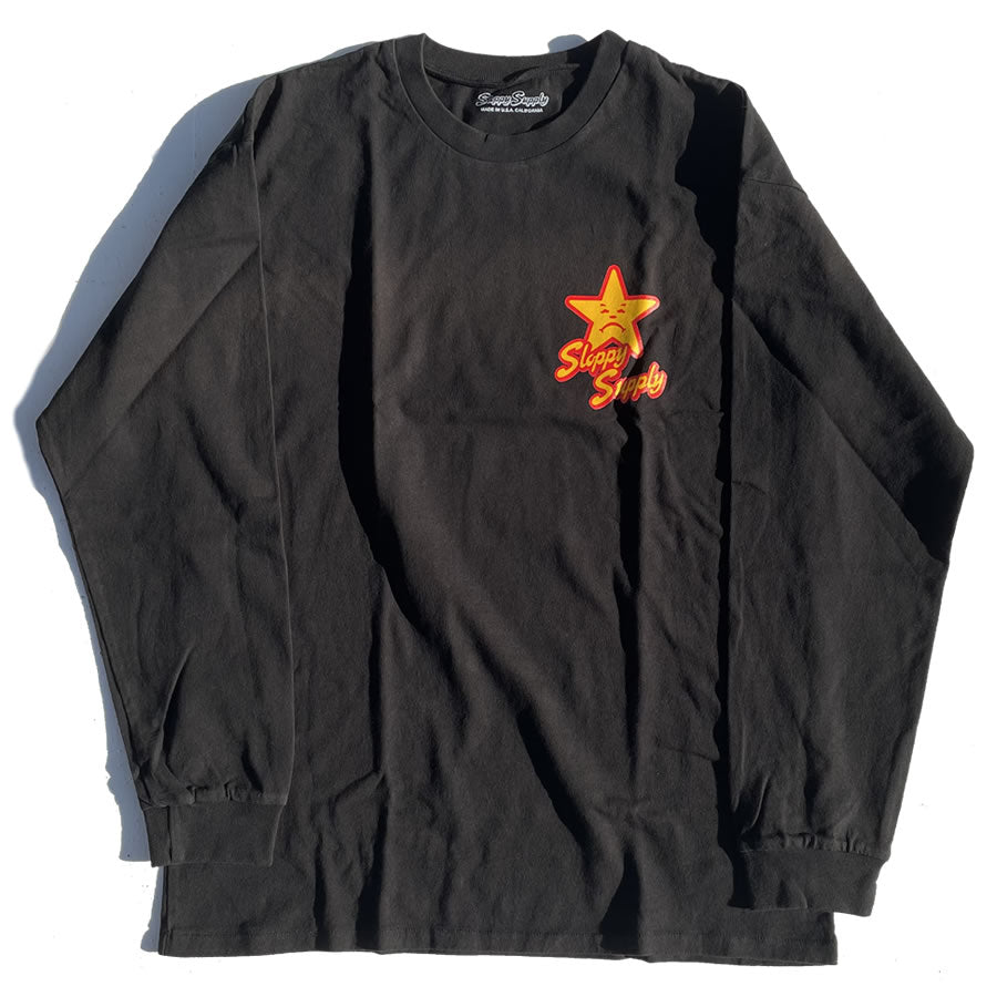 SLOPPY(スラッピー) / 長袖 Tシャツ ロンT  / SLOPPY BURGER LS TEE- BLACK/ メンズ