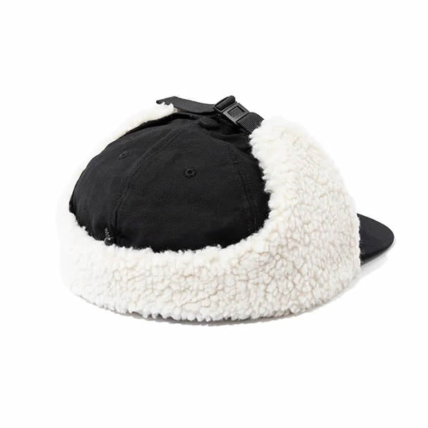 POLeR OUTDOOR STUFF(ポーラーアウトドアスタッフ) / ボア キャップ / COTTON BOA FLAP CAP - BLACK / 233MCV0084