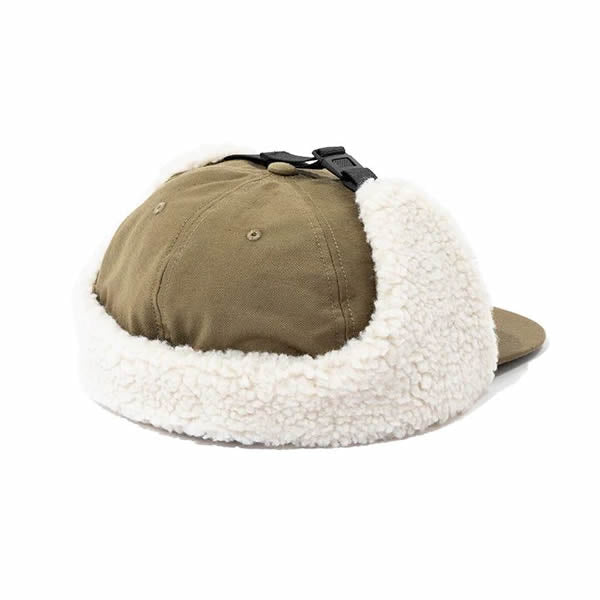 POLeR OUTDOOR STUFF(ポーラーアウトドアスタッフ) / ボア キャップ / COTTON BOA FLAP CAP - OLIVE / 233MCV0084