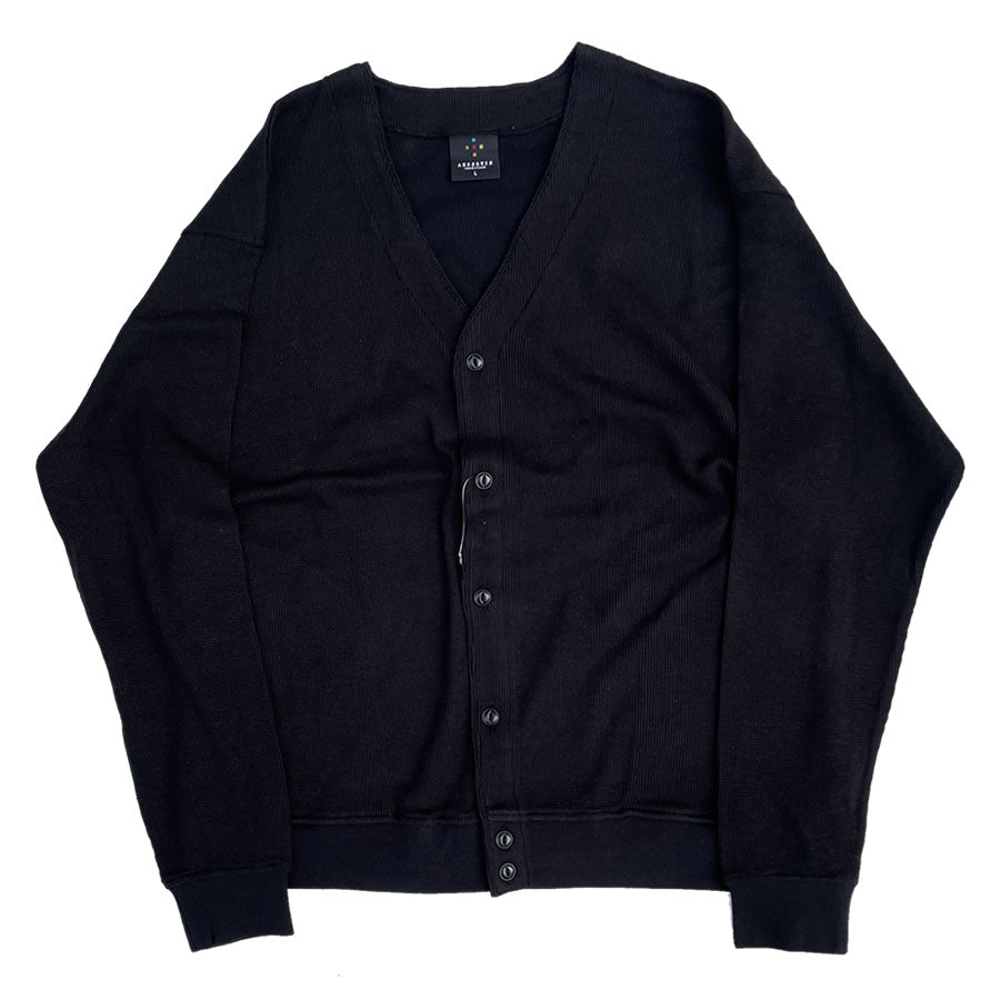 AXESQUIN.MODIFIED (アクシーズクイン ) / ワッフルカーディガン / WOOLY WAFFLE CARDIGAN - BLACK / 321047 / メンズ