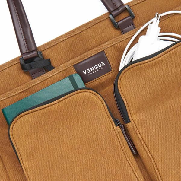 VENQUE (ヴェンク) / 2WAY トートバッグ ショルダーバッグ / TOTE - CANVAS BROWN / 国内正規取扱店 / 1年間製品保証付き【C1】