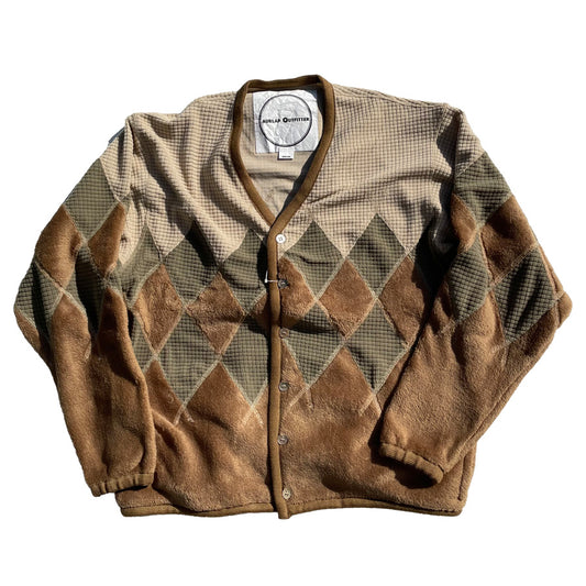BURLAP OUTFITTER(バーラップアウトフィッター) / フリースカーディガン / ARGYLE FLEECE CARDIGAN - TAN x COYOTE / BO030074 / メンズ