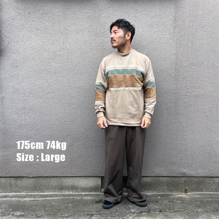 BURLAP OUTFITTER(バーラップアウトフィッター) / フリースクルーネック / RUGBY STRIPE FLEECE TOP - TAN / BO030076 / メンズ