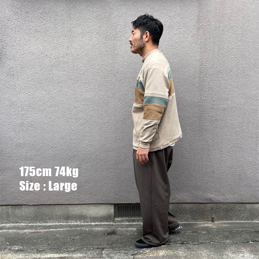 BURLAP OUTFITTER(バーラップアウトフィッター) / フリースクルーネック / RUGBY STRIPE FLEECE TOP - TAN / BO030076 / メンズ