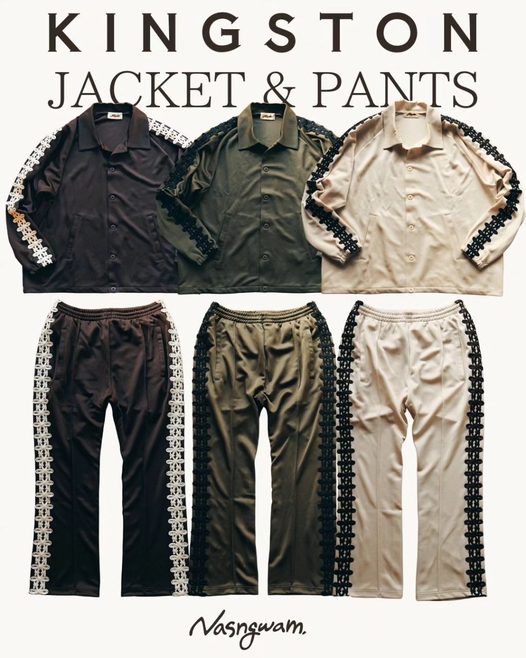 NASNGWAM (ナスングワム) / ジャージー トラックジャケット / KINGSTON JACKET - OLIVE / J2404004