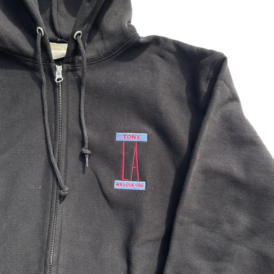 Tony Taizsun(トニー タイズサン) / ジップアップフーディー / LA ZIP HOODIE - BLACK / メンズ