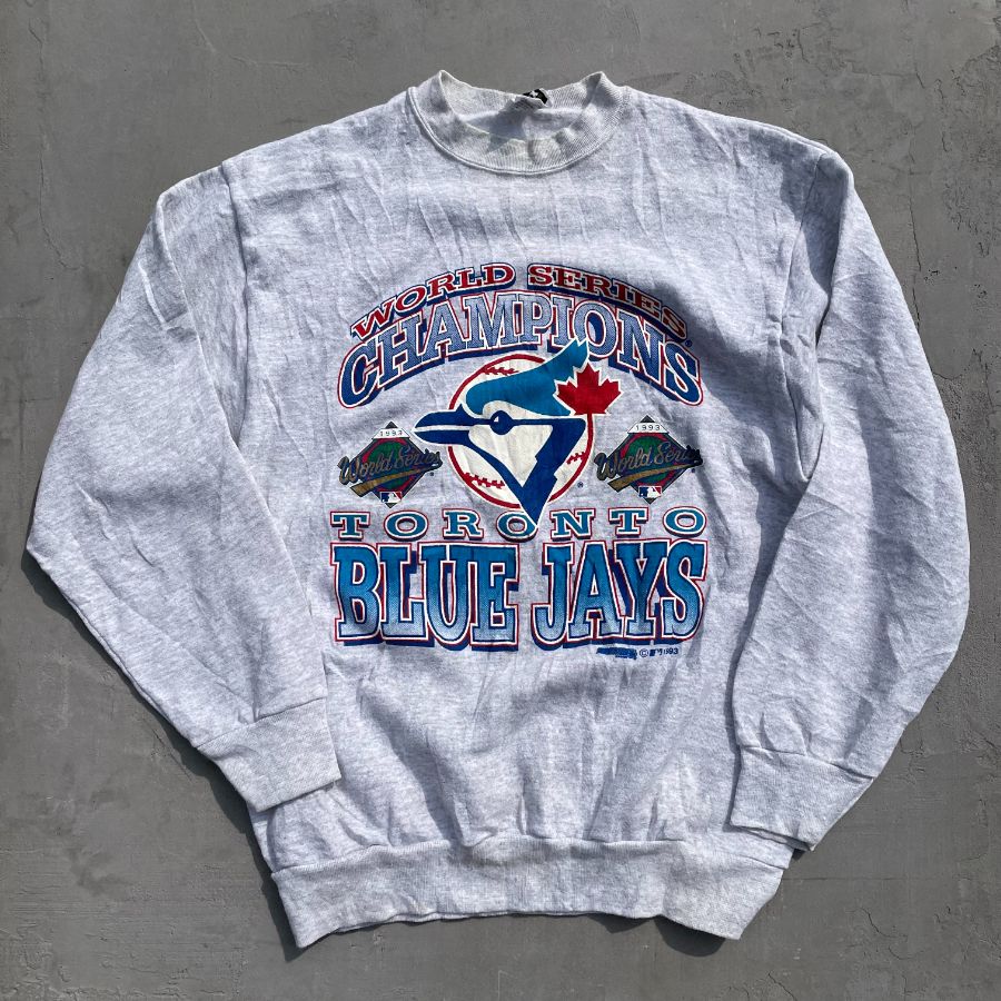 [USED] 90’s TRONTO BLUE JAYS CREW - L / Made in USA / MLB 裏起毛スウェットクルーネック トレーナー