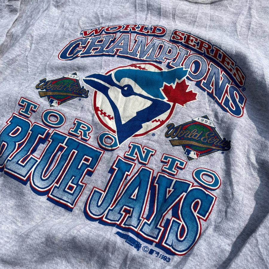 [USED] 90’s TRONTO BLUE JAYS CREW - L / Made in USA / MLB 裏起毛スウェットクルーネック トレーナー