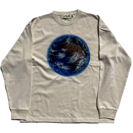 NASNGWAM (ナスングワム) / 厚手 長袖Tシャツ ロンT / EARTH LS TEE - NATURAL / C2413906 メンズ 地球 日本製