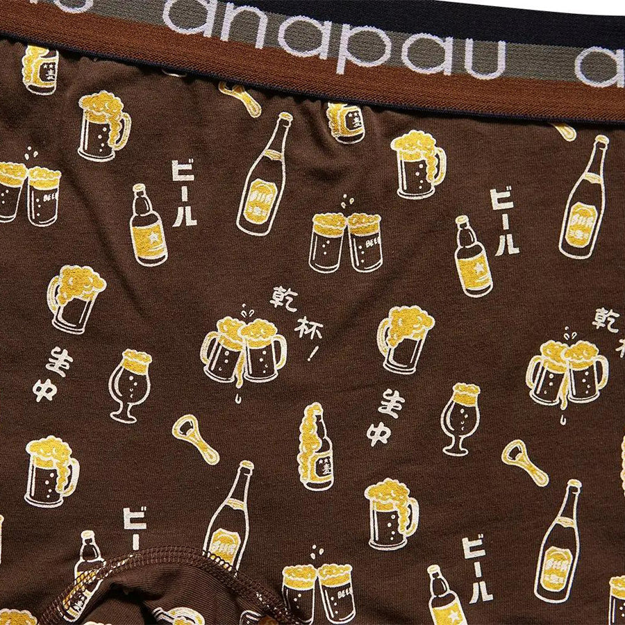 anapau  アナパウ / ボクサーパンツ 下着 アンダーウェア / P-2411 / ビール党パンツ / BROWN / メンズ