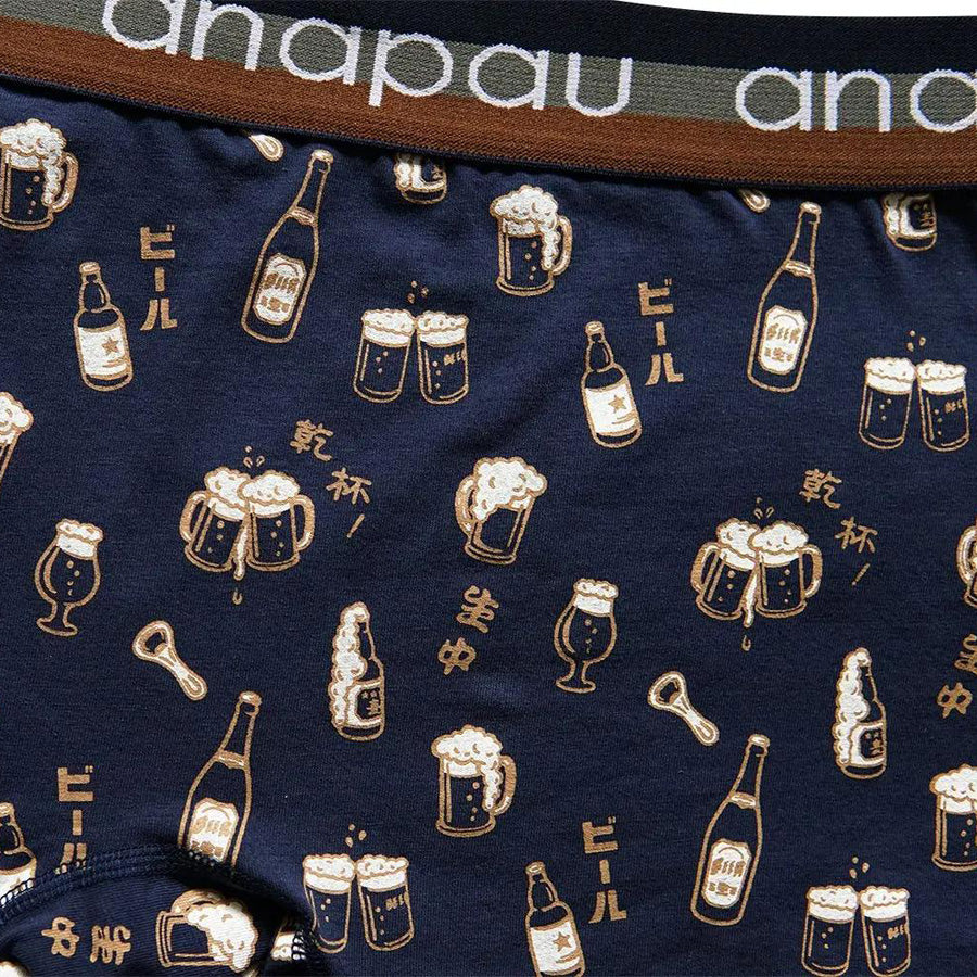 anapau  アナパウ / ボクサーパンツ 下着 アンダーウェア / P-2411 / ビール党パンツ / NAVY / メンズ