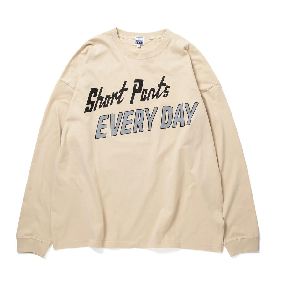 SHORT PANTS EVERY DAY (ショートパンツエブリデイ) / 長袖 Tシャツ / LEGEND SIGN 001 - BEIGE × GRAY / SPED-0067 / メンズ