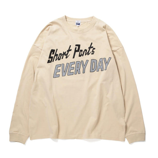 SHORT PANTS EVERY DAY (ショートパンツエブリデイ) / 長袖 Tシャツ / LEGEND SIGN 001 - BEIGE × GRAY / SPED-0067 / メンズ