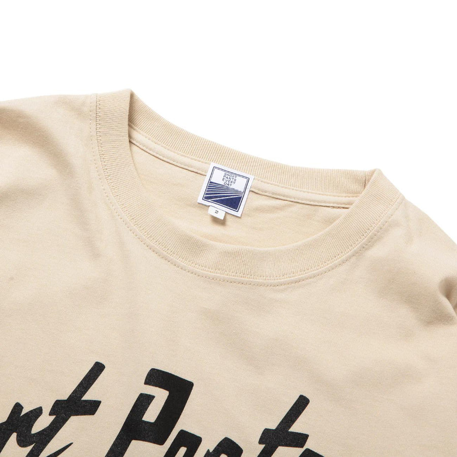 SHORT PANTS EVERY DAY (ショートパンツエブリデイ) / 長袖 Tシャツ / LEGEND SIGN 001 - BEIGE × GRAY / SPED-0067 / メンズ