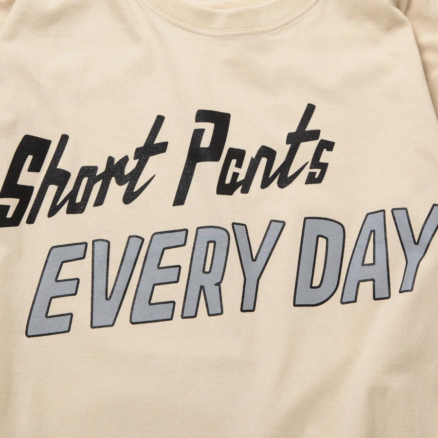 SHORT PANTS EVERY DAY (ショートパンツエブリデイ) / 長袖 Tシャツ / LEGEND SIGN 001 - BEIGE × GRAY / SPED-0067 / メンズ
